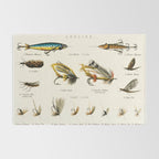 Illustrated Freshwater Fish Angling baits and fishing flies chart Rug Gallery Image 2