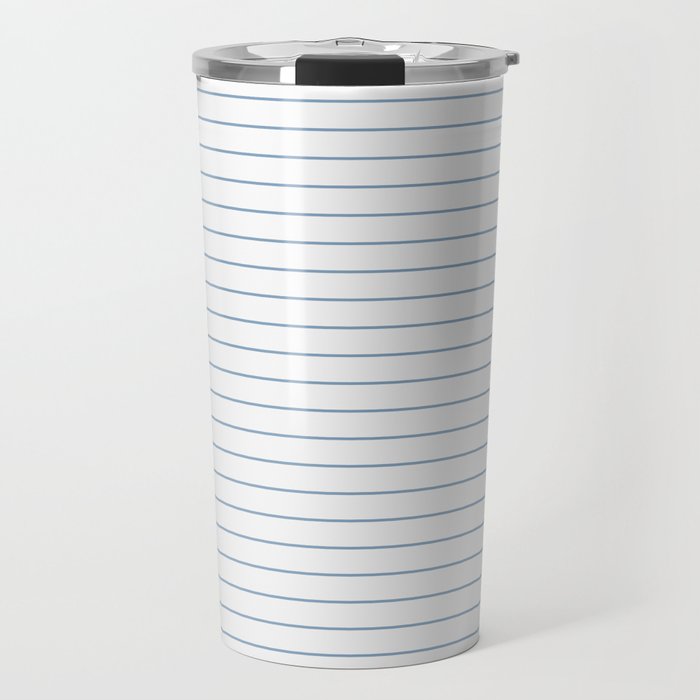 Minimal Arch XXV White and Blue Green Modern Geometric Lines Travel Mug Gallery Image 1