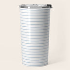 Minimal Arch XXV White and Blue Green Modern Geometric Lines Travel Mug Gallery Image 2