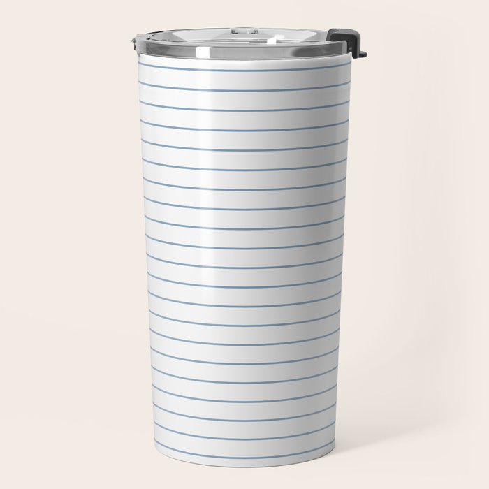 Minimal Arch XXV White and Blue Green Modern Geometric Lines Travel Mug Gallery Image 2