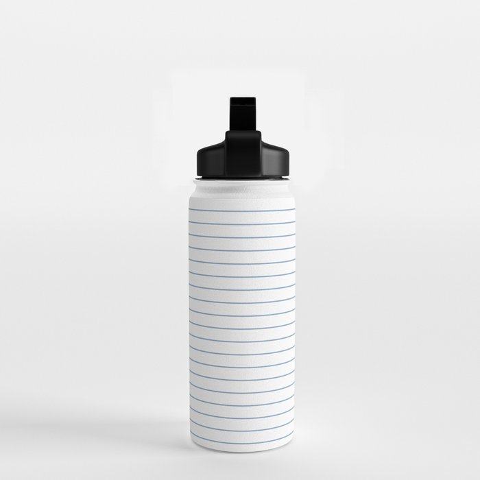 Minimal Arch XXV White and Blue Green Modern Geometric Lines Water Bottle Gallery Image 2