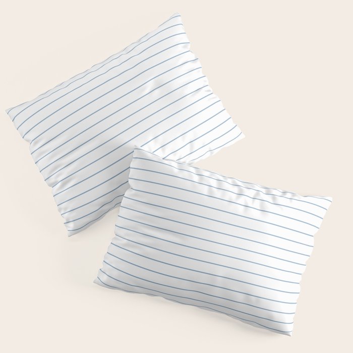 Minimal Arch XXV White and Blue Green Modern Geometric Lines Pillow Sham Gallery Image 3