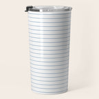 Minimal Arch XXV White and Blue Green Modern Geometric Lines Travel Mug Gallery Image 3