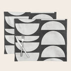 Mid-Century Modern Pattern No.8 - Black and White Placemat Gallery Image 1