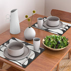 Mid-Century Modern Pattern No.8 - Black and White Placemat Gallery Image 2