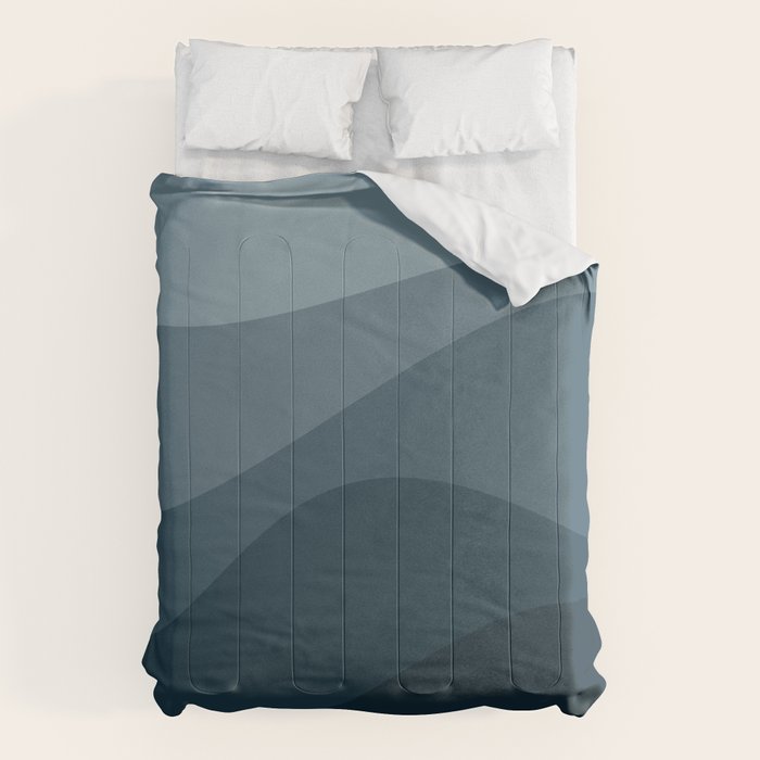 Abstract Color Waves - Blue Tones Comforter Gallery Image 6