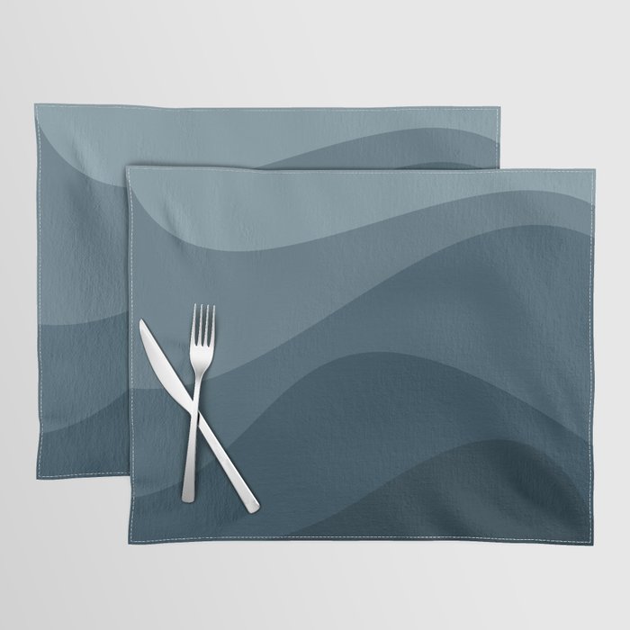 Abstract Color Waves - Blue Tones Placemat Gallery Image 1