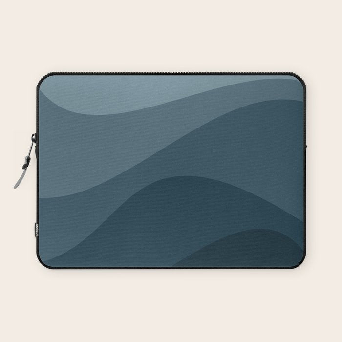 Abstract Color Waves - Blue Tones Laptop Sleeve Gallery Image 1