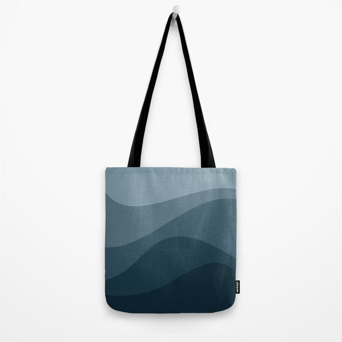 Abstract Color Waves - Blue Tones Tote Bag Gallery Image 2