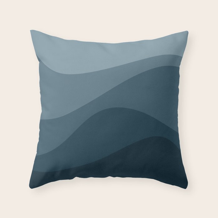 Abstract Color Waves - Blue Tones Throw Pillow Gallery Image 6