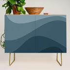 Abstract Color Waves - Blue Tones Credenza Gallery Image 1