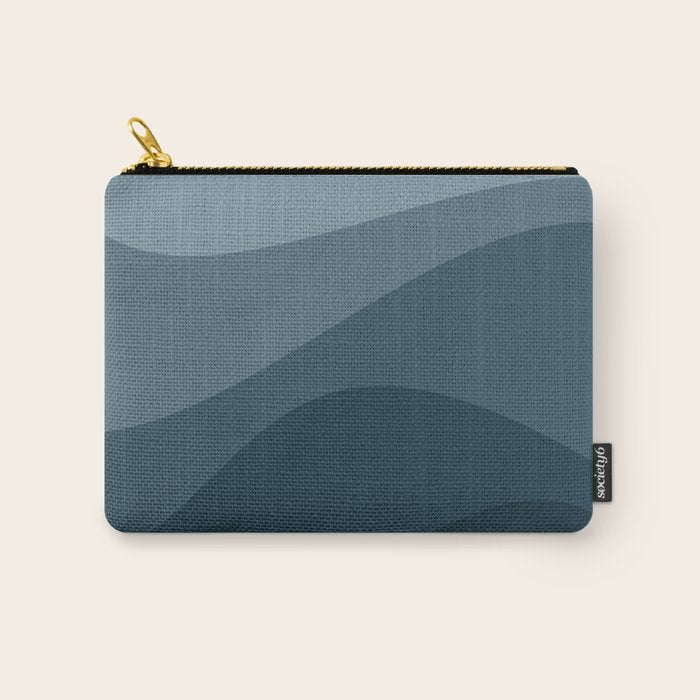 Abstract Color Waves - Blue Tones Carry All Pouch Gallery Image 1