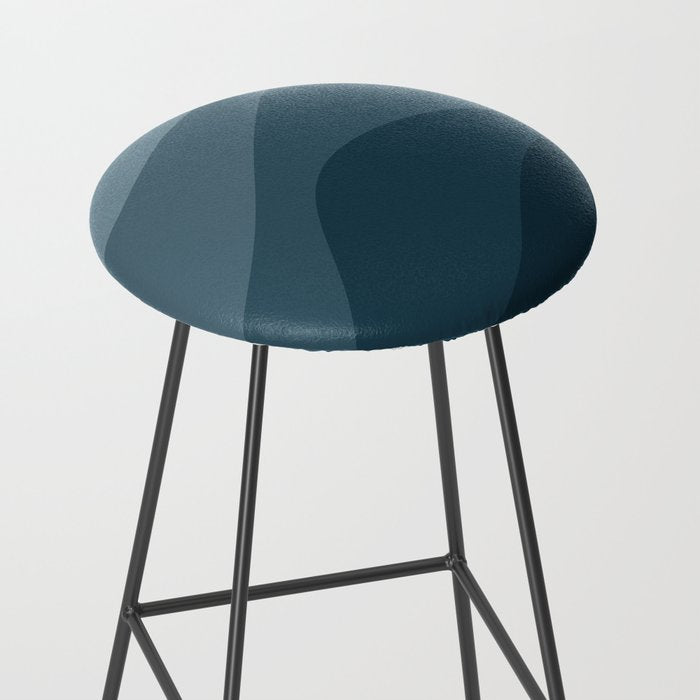 Abstract Color Waves - Blue Tones Stool Gallery Image 2