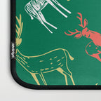 Green christmas reindeer animal pattern Laptop Sleeve Gallery Image 3