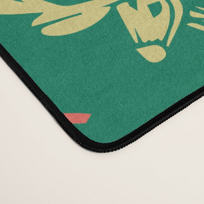 Green christmas reindeer animal pattern Desk Mat Gallery Image 4