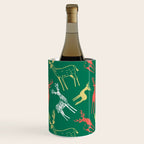 Green christmas reindeer animal pattern Wine Chiller Gallery Image 2