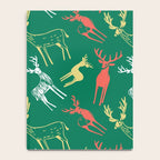 Green christmas reindeer animal pattern Notebook Gallery Image 4