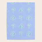 Coastal Coral Block Print in Blue and Aqua Poster Gallery Image 4