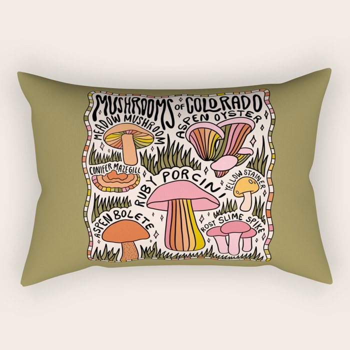 Mushrooms of Colorado Rectangular Pillow Gallery Image 2