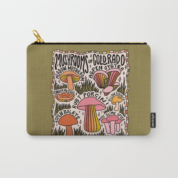 Mushrooms of Colorado Carry All Pouch Gallery Image 1