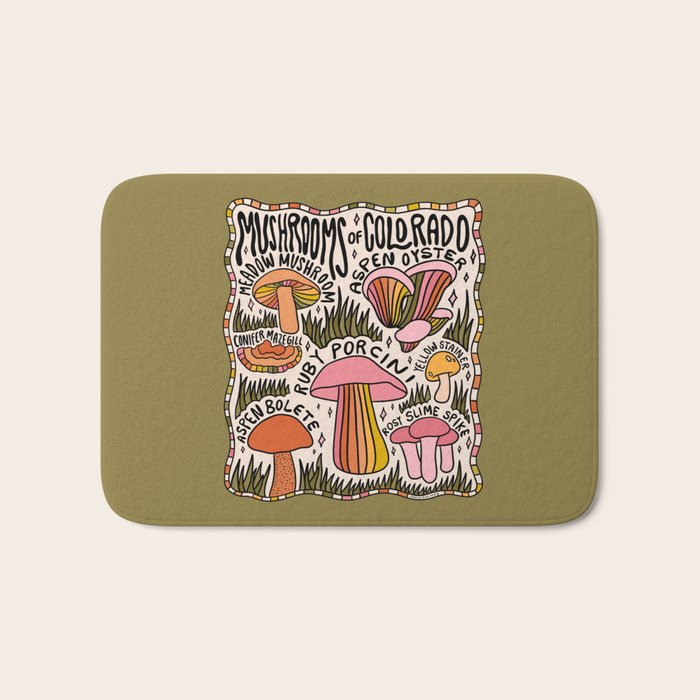 Mushrooms of Colorado Bath Mat Gallery Image 1