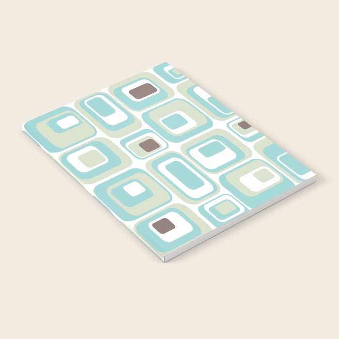 Retro Rectangles Mid Century Modern Geometric Vintage Style Notebook Gallery Image 2