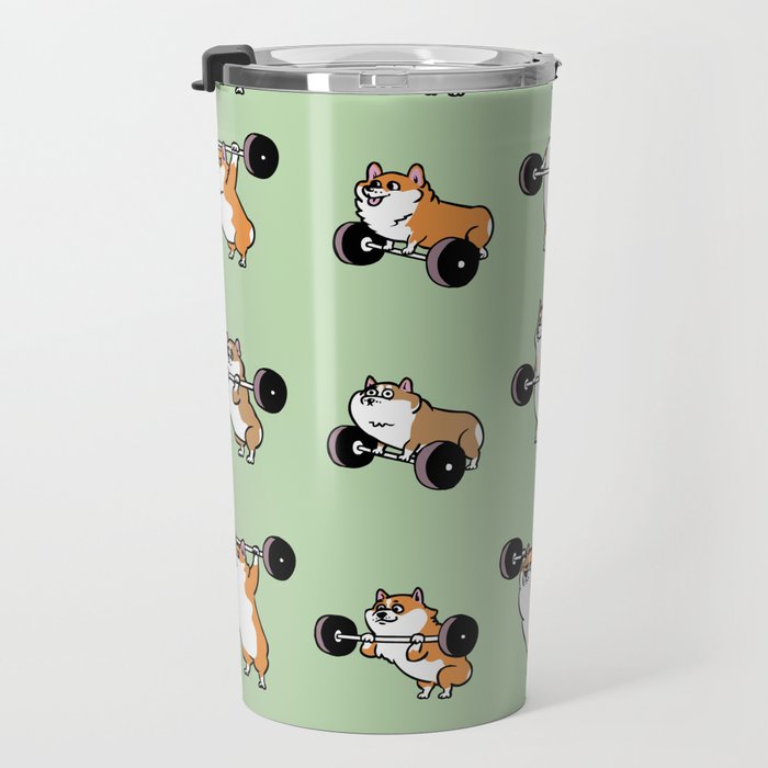 Olympic Lifting Corgi Travel Mug Gallery Image 3