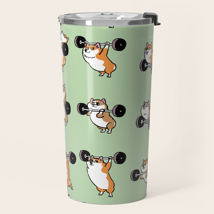 Olympic Lifting Corgi Travel Mug Gallery Image 2