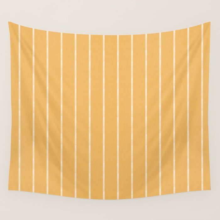 Modern Boho Serenity Stripes Butter Yellow Wall Tapestry Gallery Image 4