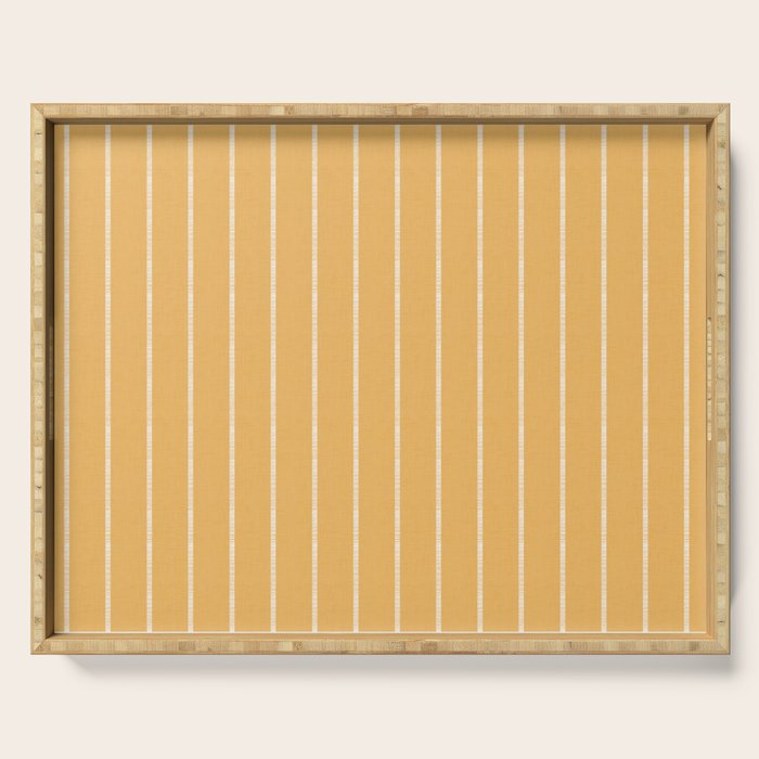Modern Boho Serenity Stripes Butter Yellow Serving Tray Gallery Image 1