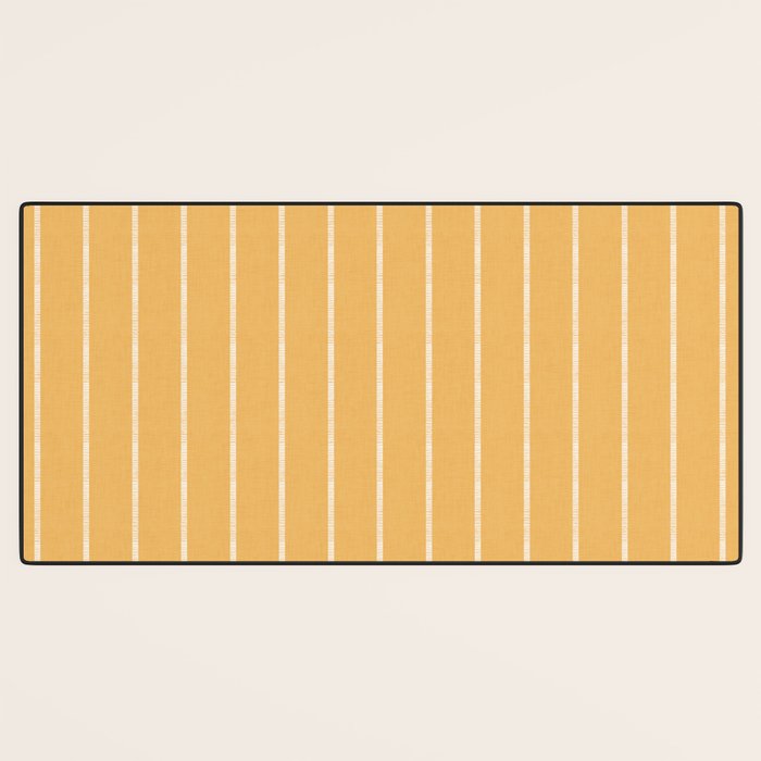Modern Boho Serenity Stripes Butter Yellow Desk Mat Gallery Image 3