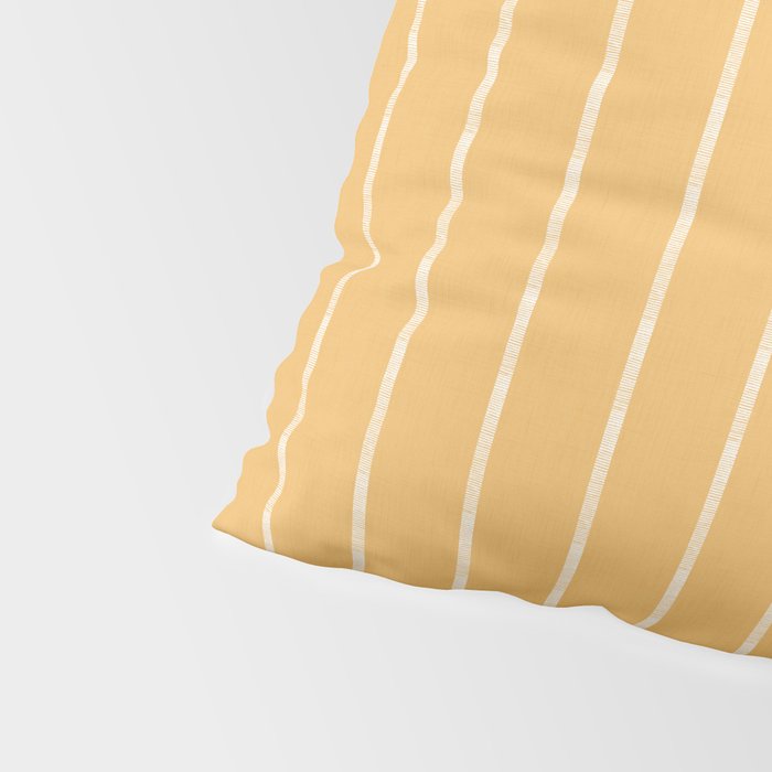 Modern Boho Serenity Stripes Butter Yellow Pillow Sham Gallery Image 4