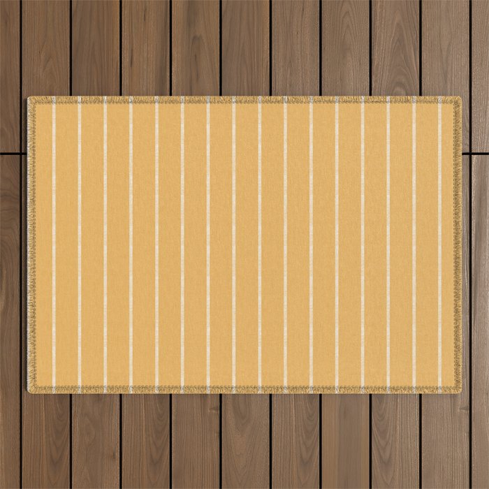 Modern Boho Serenity Stripes Butter Yellow Outdoor Rug Gallery Image 1