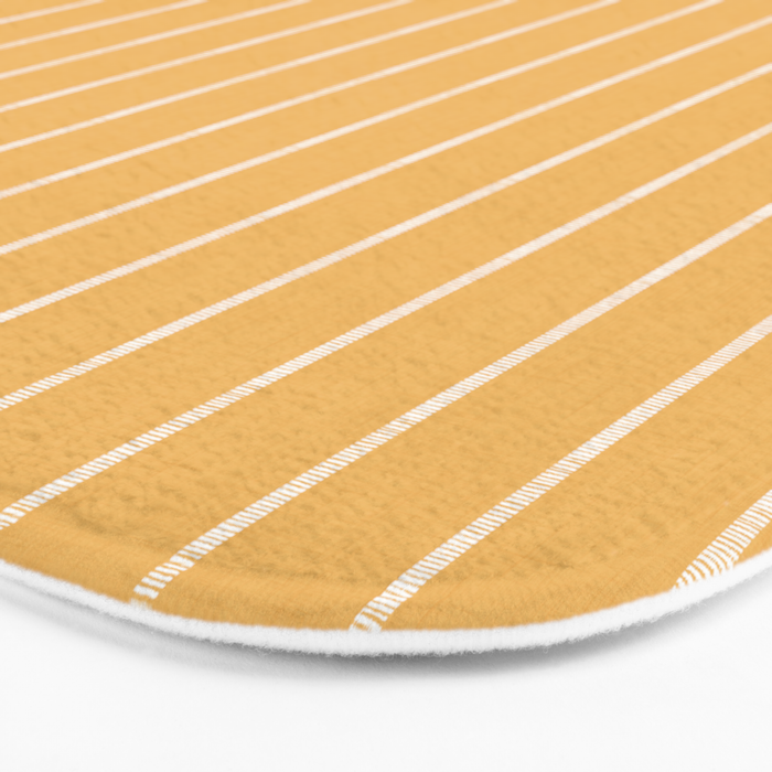 Modern Boho Serenity Stripes Butter Yellow Bath Mat Gallery Image 3