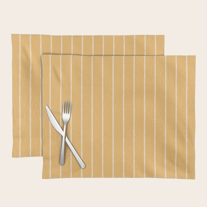 Modern Boho Serenity Stripes Butter Yellow Placemat Gallery Image 1