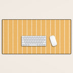Modern Boho Serenity Stripes Butter Yellow Desk Mat Gallery Image 1