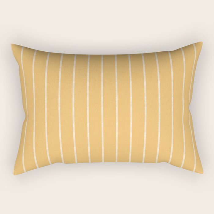 Modern Boho Serenity Stripes Butter Yellow Rectangular Pillow Gallery Image 2
