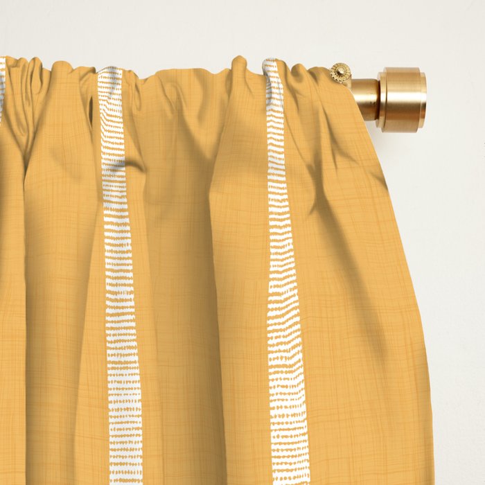Modern Boho Serenity Stripes Butter Yellow Window Curtain Gallery Image 2