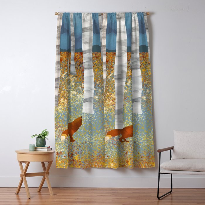 Autumn Fox Window Curtain Gallery Image 5