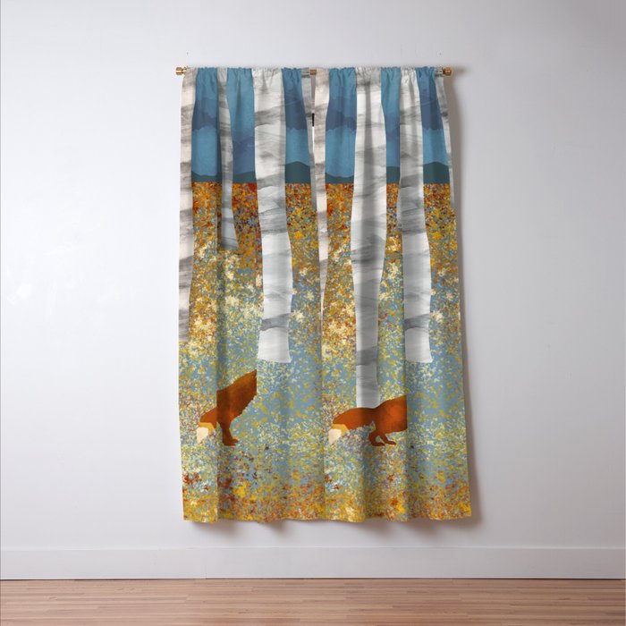 Autumn Fox Window Curtain Gallery Image 3