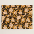 Moon Flower - Black, gold, peach pink Jigsaw Puzzle Gallery Image 1