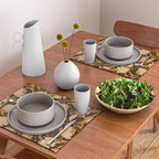 Moon Flower - Black, gold, peach pink Placemat Gallery Image 2
