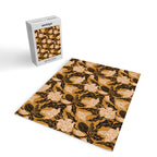Moon Flower - Black, gold, peach pink Jigsaw Puzzle Gallery Image 2