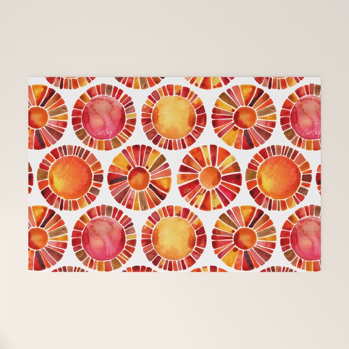 Sun Rays - Red & Orange Welcome Mat Gallery Image 1