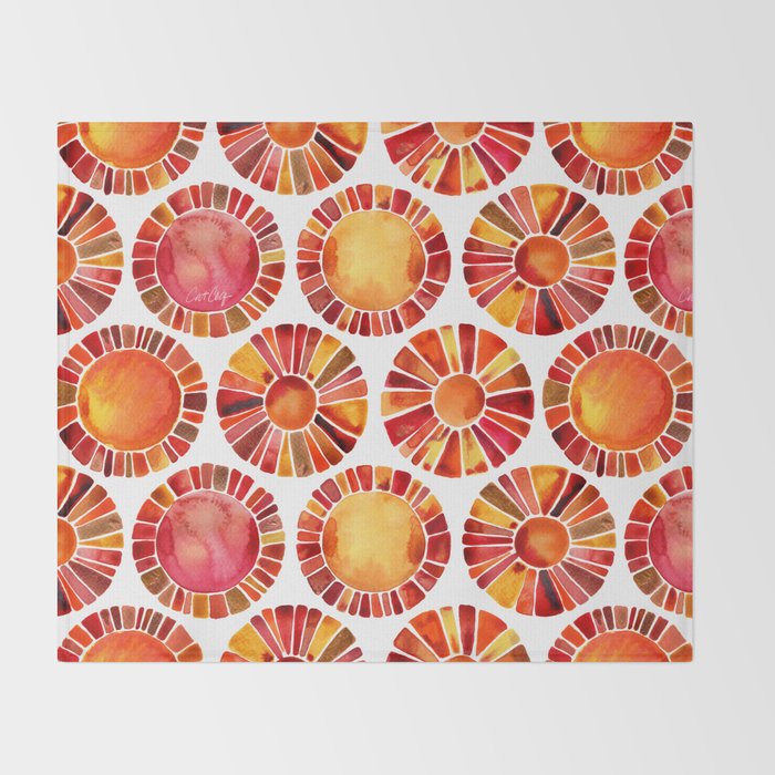 Sun Rays - Red & Orange Throw Blanket Gallery Image 2