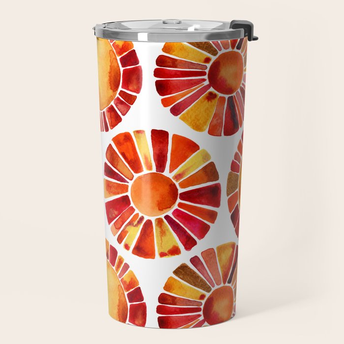 Sun Rays - Red & Orange Travel Mug Gallery Image 2