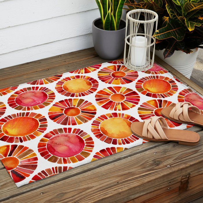 Sun Rays - Red & Orange Outdoor Rug Gallery Image 2