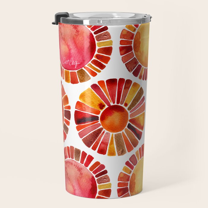 Sun Rays - Red & Orange Travel Mug Gallery Image 3