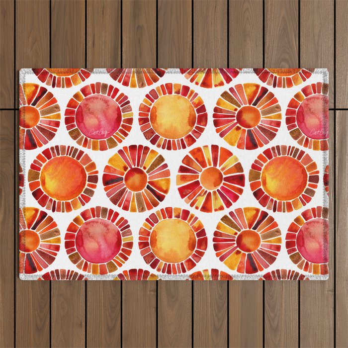 Sun Rays - Red & Orange Outdoor Rug Gallery Image 1