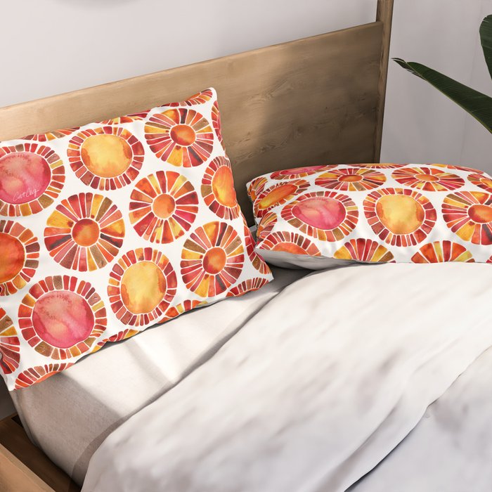 Sun Rays - Red & Orange Pillow Sham Gallery Image 2